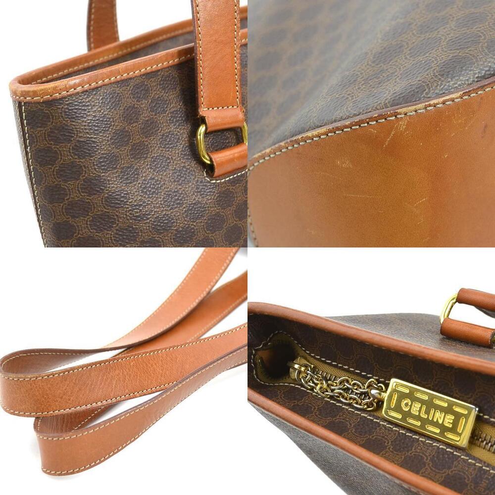 Celine Tote Macadam Leather Bag Shoulder Brown - Picture 3 of 4